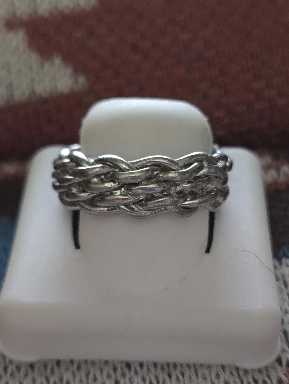 Silver Braided Ring - Classic Chain Style